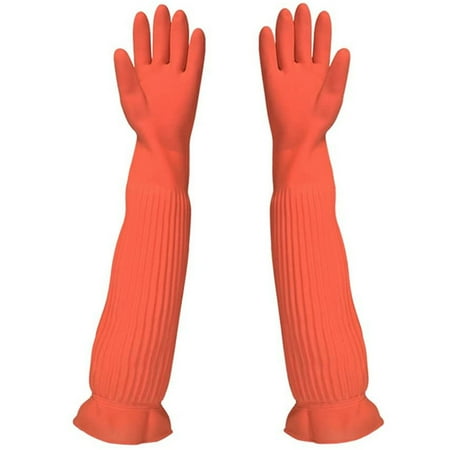 

Long Rubber Gloves Reusable Cleaning Gloves Kitchen Dishwashing Gloves Waterproof Household Gloves for Home Garden Painting