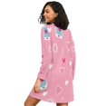 thumbnail image 2 of FORMRS Womens Long Sleeve Nightgowns Crew Neck Sleep Shirt Soft Pajamas Sizes S-3XL, Love Connection, 2 of 8