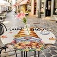thumbnail image 6 of Hello Fall Round Tablecloth for 36-44 Inch Tables, Fitted Table Cover with Elastic Edge, Thanksgiving Gnomes Botanical Turkey Waterproof Outdoor Table Cloth Protector for Patio Garden Dinner Picnic, 6 of 9