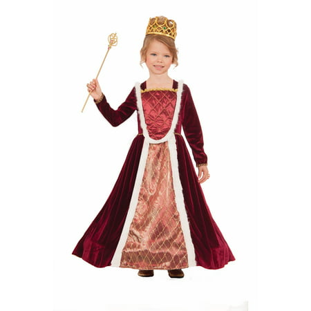Royal Medieval Queen Red Renaissance Princess Dress Fairy Tale Girls Costume
