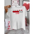 thumbnail image 2 of Valentine'S Day Gift Featuring a Full Heart Progress Bar Pattern, Stylish And Trendy Women'S Casual Sports Top, Round Neck Short Sleeve T-Shirt Available in Multiple Colors Tee For Adult, Men, Women,, 2 of 7