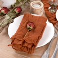 thumbnail image 2 of Holzlrgus Cheesecloth Napkins Bulk 21"x21" Set of 6 Cotton Dinner Napkins Rustic Linen Table Napkins for Wedding Party Baby Shower Terracotta, 2 of 5