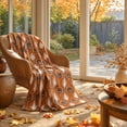 thumbnail image 5 of Halloween Reading Ghost Ruffle Decorative Throw Blanket, 50X39 Inch Ghost Knit Throw Blanket, Cozy Spooky Decor Ruffle Cover for Couch Sofa Bed Halloween Party Props Decoration, Orange, 5 of 7