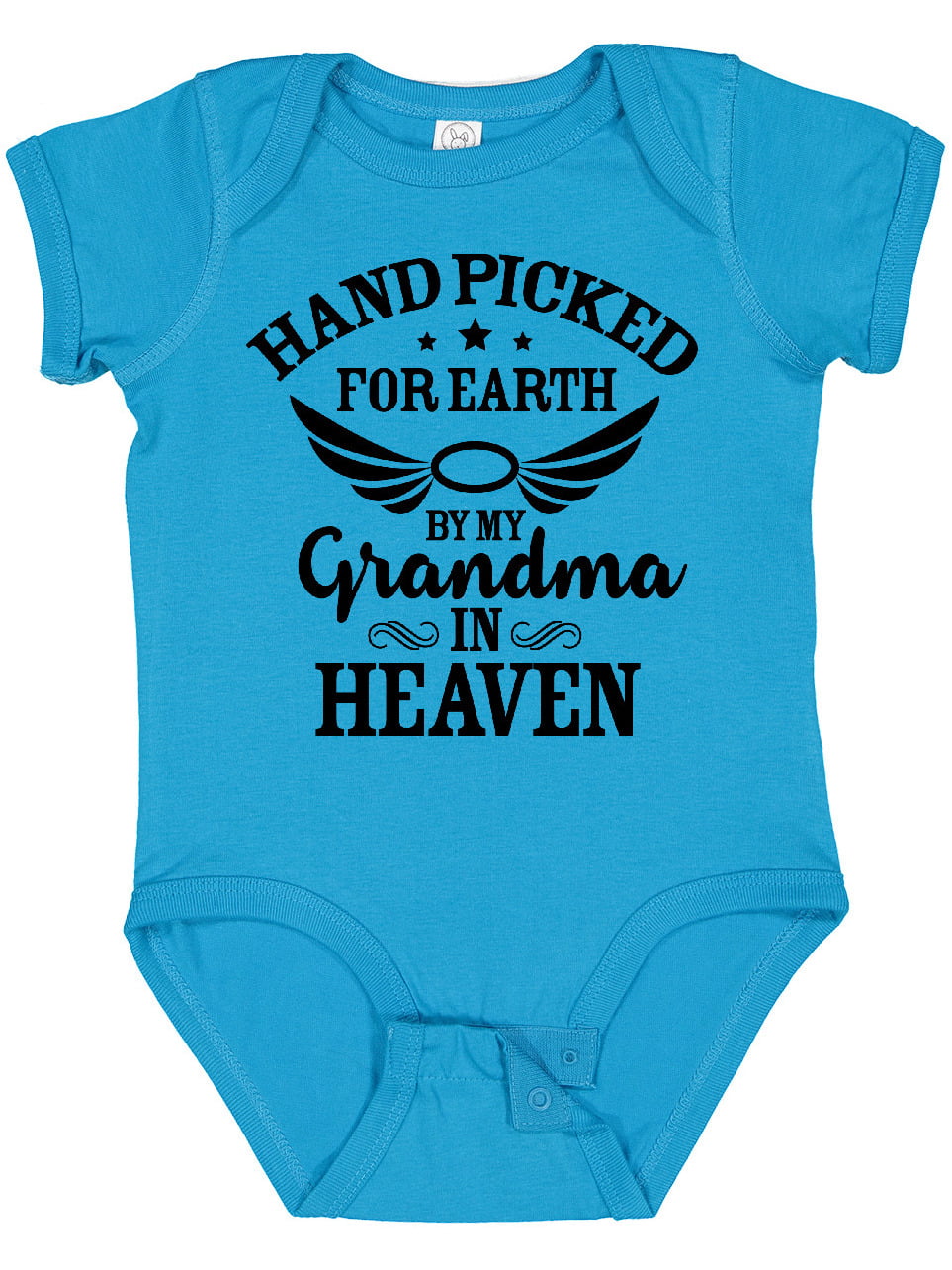 Embroidered Bodysuit Handpicked for Earth by my Grandma in Heaven Baby Shower Gift Pink Hand Picked Bodysuit 
