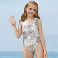 thumbnail image 2 of SEANATIVE Cartoon Hippo Bathing Suit One Piece Elastic Kids Girls Swimsuit Tankini Comfortable Kids Cover Ups for Swimwear Girls Size 9-10 Years, 2 of 7