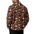 thumbnail image 6 of Mens Halloween Corduroy Jacket Lapel Collar Button Down Shirt With Pockets Long Sleeve Pumpkin Ghost Print Loose Fit Fall Winter Shacket Jackets, 6 of 6