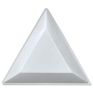 20 Bead Sorting Trays Triangle White Plastic 3x3x3 Inch