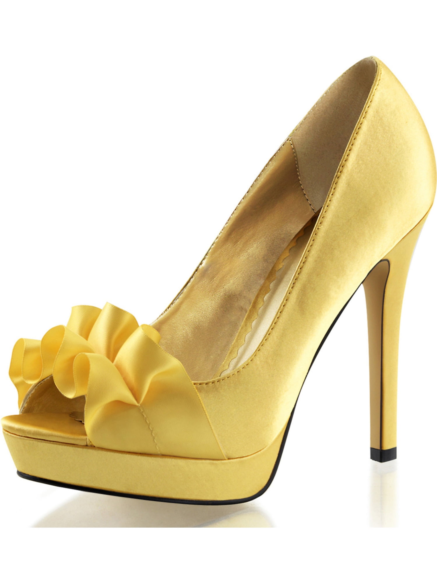 women's yellow pump shoes