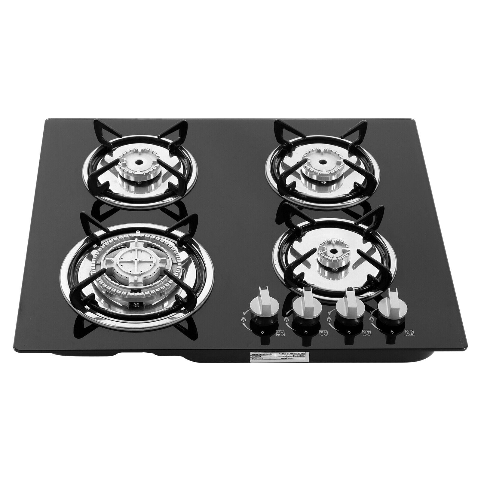 Built-in 4 Burner Gas Stove Gas Cooktop 23.2 inch Gas Stove Top Aluminum Alloy
