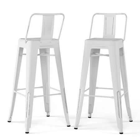 Simpli Home - Rayne 30 inch Metal Bar Stool (Set of 2) - White
