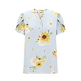 thumbnail image 3 of Camisas de Manga Corta para las Mujeres Blusas de Impresión Casual Camisas de Botón Camiseta de Cuello en V, Blusas de Manga Corta para las Mujeres, 3 of 5