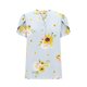 thumbnail image 3 of Camisas de Manga Corta para las Mujeres Blusas de Impresión Casual Camisas de Botón Camiseta de Cuello en V, Blusas de Manga Corta para las Mujeres, 3 of 5