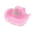thumbnail image 2 of Segolike Western Cowboy Hats Cowgirl Hat with Windproof Rope Fedora Hat Headwear Felt Wide Brim Casual Jazz Hat for Women Men Party Fancy Dress pink, 2 of 7