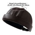 thumbnail image 2 of Hsqqdc Men PU Leather Brimless Docker Cap Retro Worker Sailor Skull Beanie Rolled Cuff, 2 of 4