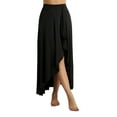 thumbnail image 3 of YEAHDOR Womens Asymmetrical Tango Latin Dance Skirt Stage Performance Costume A Line Maxi Split Long Skirt A Black M, 3 of 6