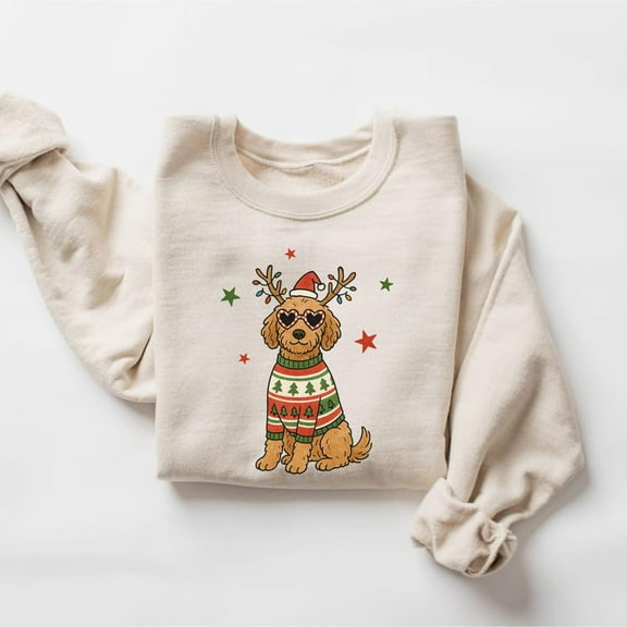 Golden Doodle Christmas Sweatshirt, Doodle Dog Sweater, Christmas GoldenDoodle Shirt