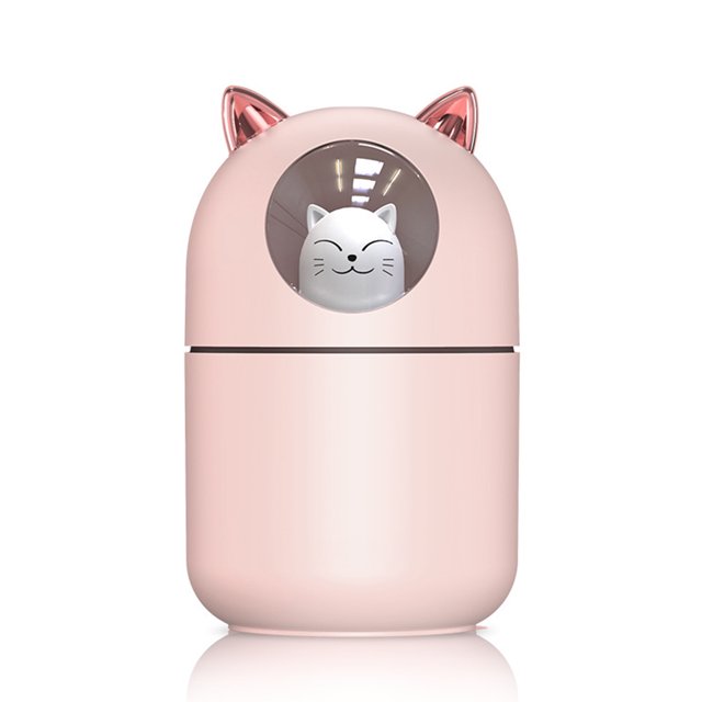 Advancent Humidificador de aire 300ML Difusor humectante de cabecera recargable con luz nocturna Auto-apagado Quiet Mist Maker Blanco Electrodomésticos Rosado Advancent HA063797-02