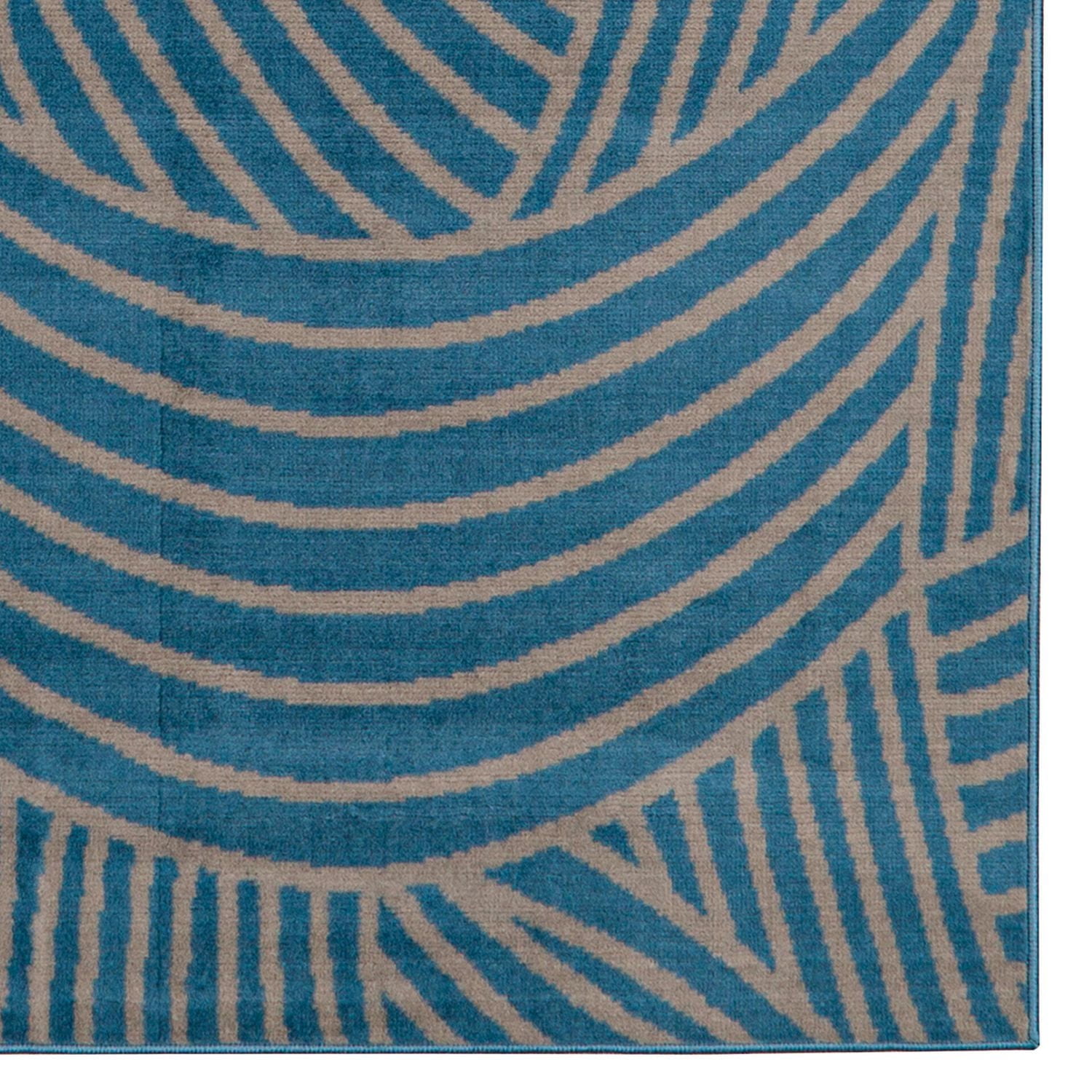 Tapis Capri Binya bleu & gris clair de 4 pi 3 po x 7 pi 3 po