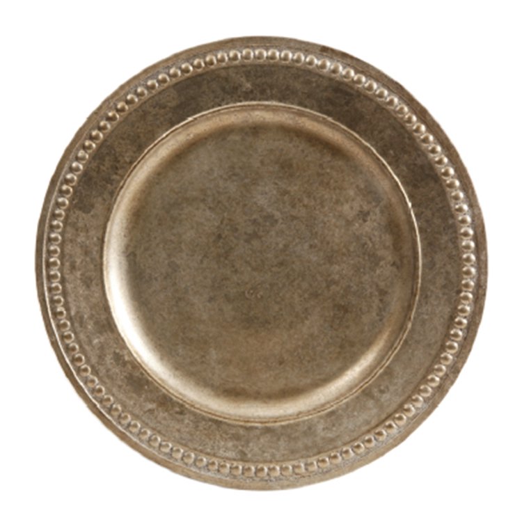 Gibson Home Casterly 14 In. Lacquer Charger, Silver