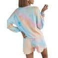 thumbnail image 4 of Doublju Women's Tie Dye Henley Sleep and Lounge Set (2-Piece), 4 of 4