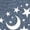 HEATHER BLUE, variant on Instant Message - Stars And Moons Butterfly Short Sleeve Graphic T-Shirt