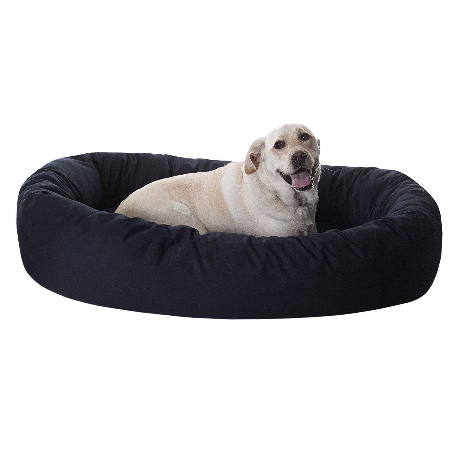 Majestic Pet Solid Poly/Cotton Bagel Dog Bed Machine Washable Black
