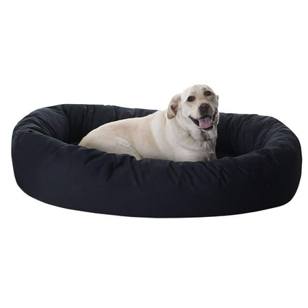 UPC: 0788995611509 | Majestic Pet Solid Poly/Cotton Bagel Dog Bed Machine Washable Black Extra Large 52  x 35  x 11