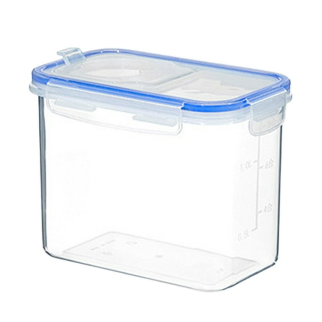 Tapas/recipientes herméticos Easy Essentials para almacenamiento de alimentos, sin BPA, rectangulares altos, transparentes
