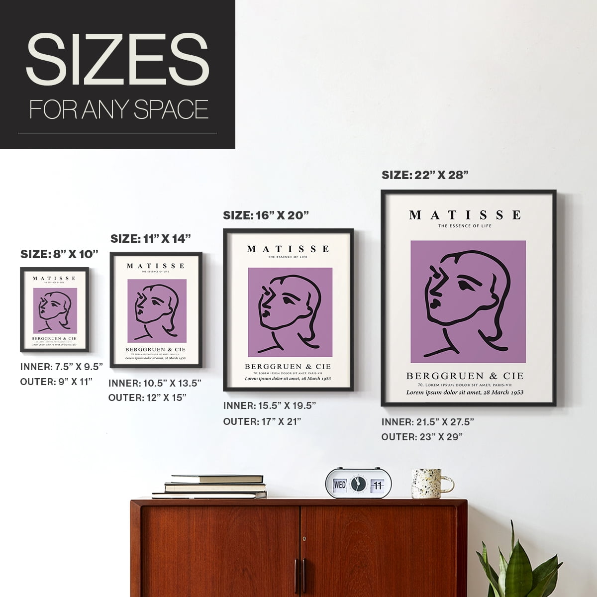 Matisse CVIII Framed Print in Black Solid Wood 8 x 10 Framed Print