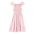 thumbnail image 6 of 3-14 Years Toddler Kids Girls Dresses Lace Ruffle Sleeve Pleated Dress Tween Summer Tiered Casual Dress, 6 of 8