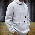 thumbnail image 4 of HOOMEUMY Mens Ribbed Knit Sweaters Casual Basic Long Sleeve Shirts Fashion 2025 Trendy Classic Solid Design Turtleneck Tops Drawstring Blouse White XXXL, 4 of 5