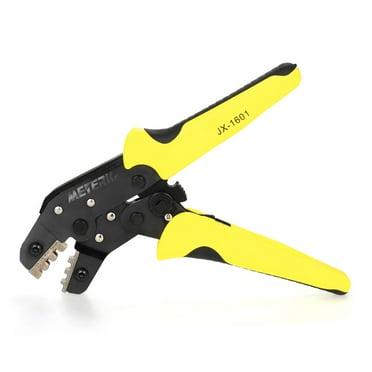 Meterk Professional Wire Crimper Engineering Ratchet Terminal Crimping Pliers JX-1601-10 AWG28-18 0.1-1.0mm² Bootlace Ferrule Crimpers Crimping Tool Cord End Terminals for Dupont