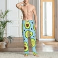 thumbnail image 5 of Uemuo Avocado and Hearts Pattern Men's Wide Leg Palazzo Lounge Pants with Pockets Light Weight Loose Comfy Casual Pajama Pants-Medium, 5 of 9