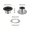 thumbnail image 2 of Uxcell 100PCS Grommets Eyelets 1/4 Inch (6mm) ID Hole Metal Self Backing Eyelet with Washers for Leather Matt Black, 2 of 6