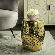 Safavieh Lattice Coin Indoor/Outdoor Garden Patio Stool, Gold