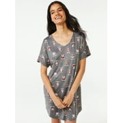 Joyspun Women's and Women’s Plus Dog Print Sleepshirt, Sizes up to 3X