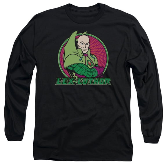 DC Comics Lex Luthor-Long Sleeve Adult 18/1 Black