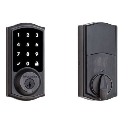 Kwikset 915 Touchscreen Electronic UL Deadbolt featuring SmartKey Security™ and Tustin Lever in Venetian