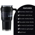 thumbnail image 2 of Black Stainless Steel Tumbler with Handle and Lid 40 Oz 1 Pack, Double Walled Large Drinking Cup for Travel Coffee Smoothie Water Sports with Snoep in Beperkte Oplage, 2 of 8