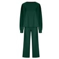 thumbnail image 6 of Chbgutlmr Lounge Sets for Women 2 Piece Outfits Long Sleeve Scoop Neck Pullover Drawstring Straight Leg Pants Casual Loose Comfy Trendy Set, 6 of 8