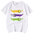 thumbnail image 5 of Girls Shirts Summer Casual Alligators Print Round Neck Short Sleeve Tees Girls' Tops White 3-4 Years, 5 of 5
