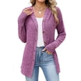 thumbnail image 2 of Qzwdhjm Women's Cardigan Sweaters Ribbed Knit Hooded Button up Cardigans Mid Length Long Sleeve Sweater Coat with Pockets Casual Fall Outerwear, 2 of 8
