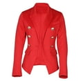 thumbnail image 3 of PENGXIANG Femmes Double-Breasted Veste Minceur Costume Bureau Tenue Quotidienne, 3 of 4
