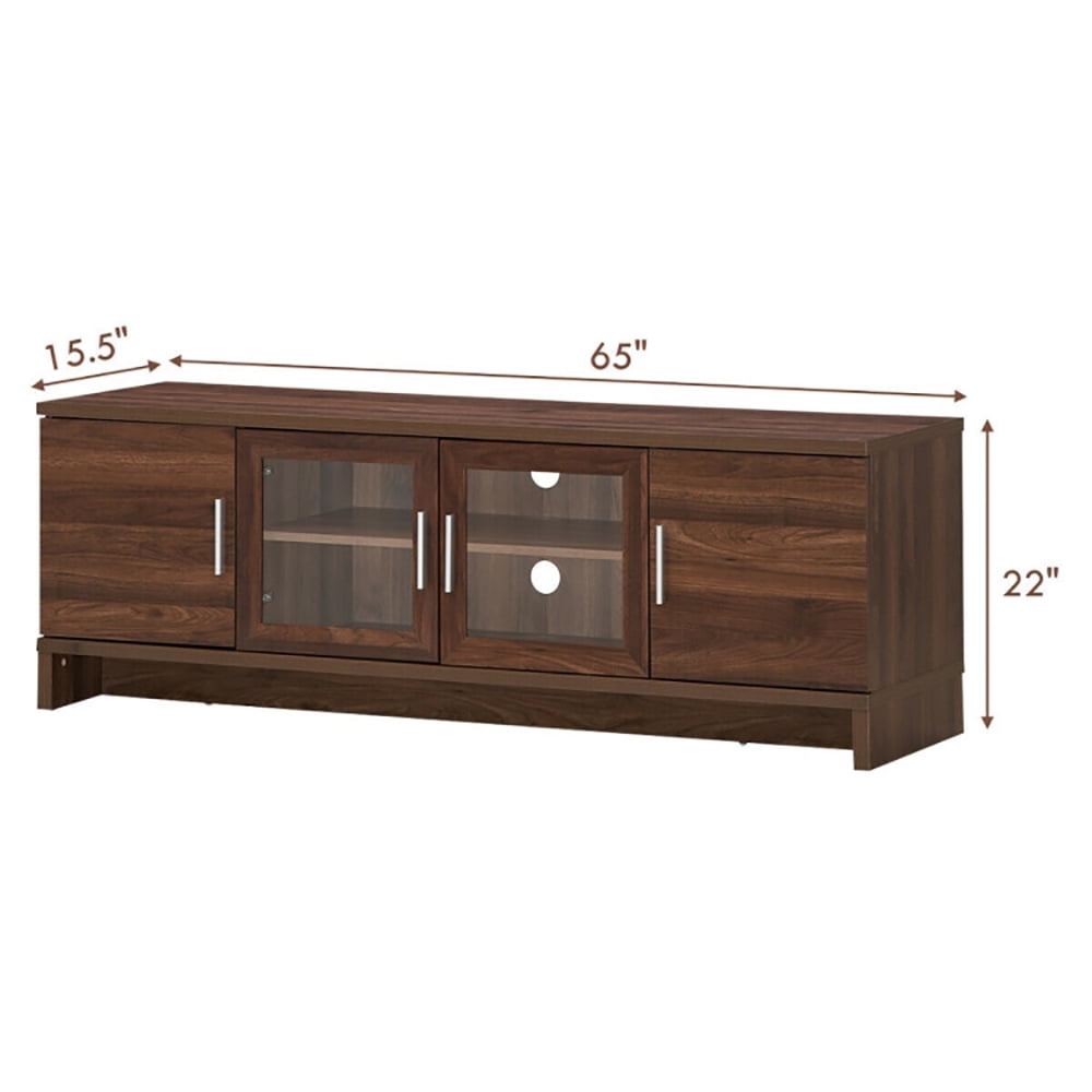 Finihen TV Stand, TV Cabinet, Media Entertainment TV Stand for TVs up to 70 Inches with Adjustable Shelf, Media Entertainment Center with Storage, for Living Room, Bedroom, Walnut