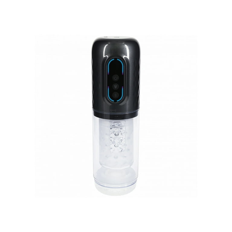 Pumped Vortex Multi Function Suction Rotating Thrusting Rechargeable  Masturbator for Men, Gun Metal