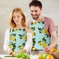 thumbnail image 3 of Yellow Lemon Fruit Flowers LightBlue Apron-Garden Aprons for Women with Pockets-Cotton Linen Waterproof Kitchen Cooking Gardening Aprons Adjustable for Kitchen,Cooking,BBQ and Salon 33x27 Inch, 3 of 7