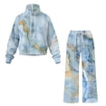 thumbnail image 5 of Yuyamidu Women's Tracksuits Matching Sweatsuit Blue Marble Texture Loungewear Lounge Sets 2 PCS Outfits Drawstring Pullover Sweatshirt Wide Leg Sweatpants with Pocket Yoga Golf Sport Tops Bottoms Set, 5 of 7