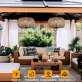 thumbnail image 2 of Candelabro solar para exteriores ALL FORTUNE, 19 pulgadas, ratán, 4 luces, impermeable, 2 of 8