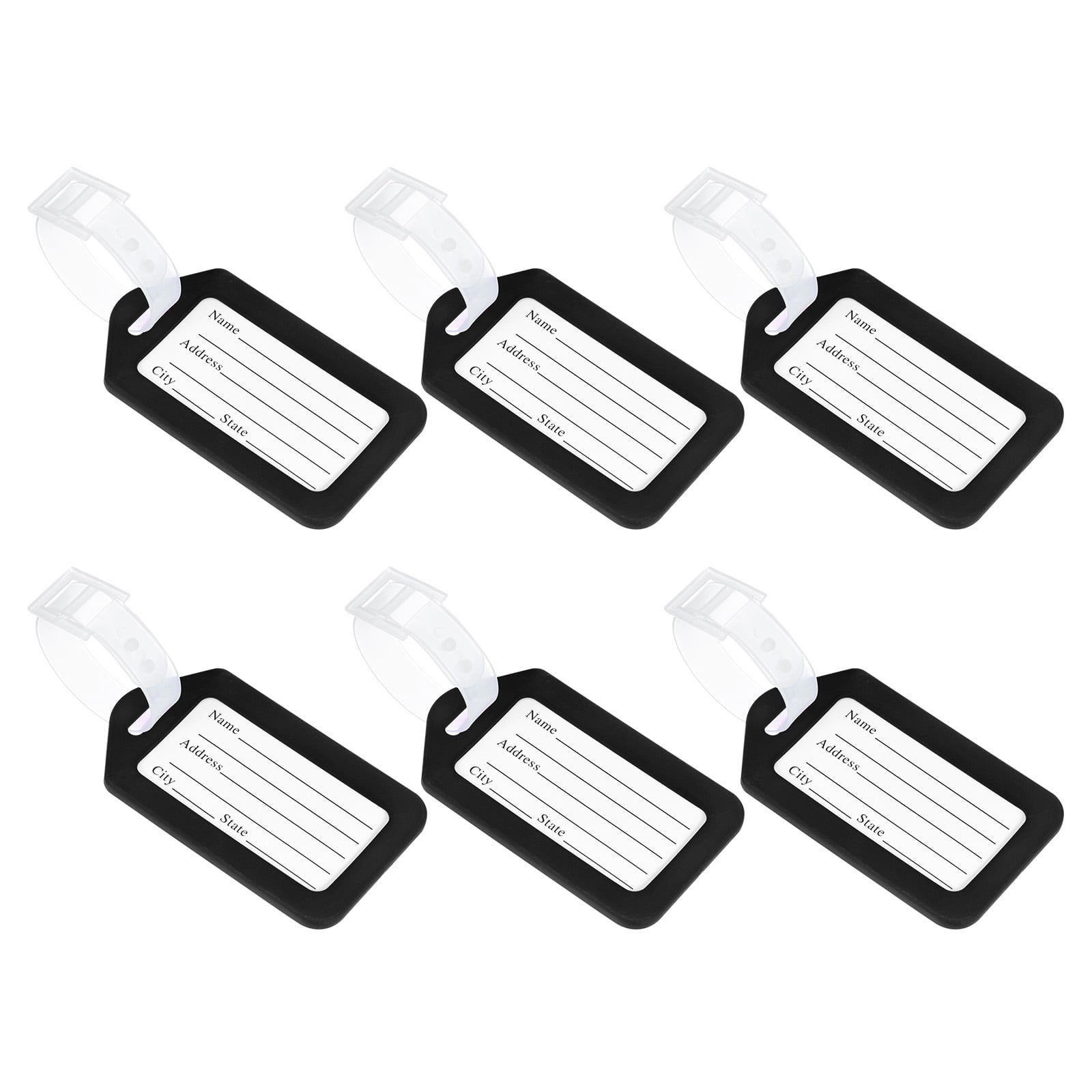Uxcell 8.7x5cm Baggage Suitcase Labels Luggage Tag Holders, Black 30