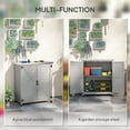 thumbnail image 4 of Outsunny Armoire de Rangement en Bois, Remise de Jardin Extérieure avec Tablette, Gris, 4 of 10
